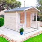 Shire Maulden 10 ft x 10 ft 19 mm Log Cabin with Veranda