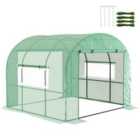 Outsunny 3 x 3 x 2m Polytunnel Greenhouse with Doors and Mesh Windows