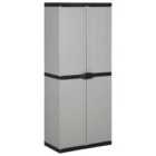 vidaXL Garden Storage Cabinet With 3 Shelves Grey&black 68X40X168 Cm