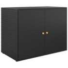 vidaXL Garden Storage Cabinet Black 100X55.5X80 Cm Poly Rattan