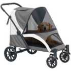 PawHut Easy Folding Pet Stroller for Large Dogs, Dark Grey