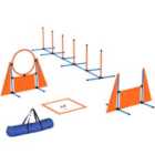 6 Pieces Dog Agility Equipment, Obstacle Training Course Kit, Orange