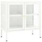 Vidaxl Sideboard White 70X35X70 Cm Steel And Glass
