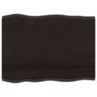Vidaxl Table Top Dark Grey 80X60X2 Cm Treated Solid Wood Oak Live Edge