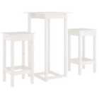 vidaXL 3 Piece Bar Set White Solid Wood Pine
