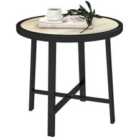 Outsunny 50.5cm Round Garden Table with SPC Tabletop, Nature Wood Finish