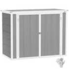 Outsunny 4.7 x 2.5FT Lockable Garden Shed, Double Bin Storage Shed, Grey