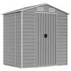 vidaXL Garden Shed Light Grey 191x130x198 cm Galvanised Steel