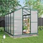Garden Sanctuary 6 X 8 Ft Aluminium Hobby Freestanding Greenhouse with Base and Window, Green