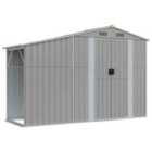 vidaXL Garden Shed Grey 277x93x179 cm Galvanised Steel