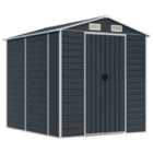 vidaXL Garden Shed Anthracite 191x215x198 cm Galvanised Steel