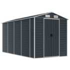 vidaXL Garden Shed Anthracite 191x385x198 cm Galvanised Steel