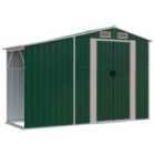 vidaXL Garden Shed Green 277x93x179 cm Galvanised Steel