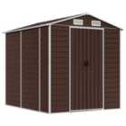 vidaXL Garden Shed Brown 191x215x198 cm Galvanised Steel