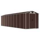 vidaXL Garden Shed Brown 191x810x198 cm Galvanised Steel