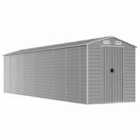 vidaXL Garden Shed Light Grey 191x725x198 cm Galvanised Steel