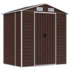 vidaXL Garden Shed Brown 191x130x198 cm Galvanised Steel