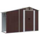vidaXL Garden Shed Brown 277x93x179 cm Galvanised Steel