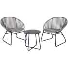 Charles Bentley Grey Zanzibar Tea for Two Bistro Set