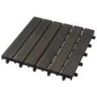 Wickes Acacia Garden Deck Tile Anthracite 24 x 300 x 300mm