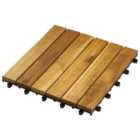 Wickes Acacia Garden Deck Tile 24 x 300 x 300mm