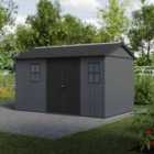 Keter Newton Plus Apex Outdoor Storage Shed Grey - 13 x 7.5ft