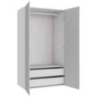 Wickes Claydon Grey Slab Double Wardrobe with Rail & Drawers - 1800 x 1000mm