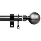 Wickes 16/19 Extendable Ball Finial Curtain Pole Black Nickel 1.2m - 3.6m