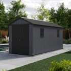 Keter Newton Plus Apex Outdoor Storage Shed Grey - 7.5 x 15ft