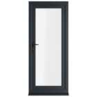 Crystal uPVC Grey Right Hand Inwards Clear Triple Glazed Full Glass Single Door - 2090mm