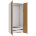 Wickes Claydon Oak Slab Double Wardrobe with Rail & Drawers 2250 x 1000mm