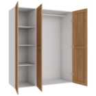 Wickes Ashland Oak Shaker Triple Wardrobe with Shelves & Rail - 1800 x 1500mm