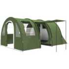 Outsunny 5-6 Man Family Tent Camping Tent with 2 Room and Carry Bag, Green