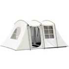 Outsunny 3-4 Man Tunnel Tent with Sewn in Floor, 3000mm Waterproof, Brown