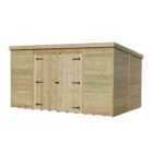 Empire 5000 Pent 12x8ft Wooden Garden Shed Double Door Centre