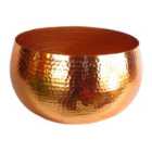 Leaf Bowl 32 x 20cm Planter Hammered Copper Colour - Straight Edge