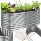 Tectake Raised Bed Flormma, 1257L, Galvanised, 200X100X80Cm