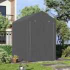 Garden Sanctuary 4x6ft Galvanized Tube Storage Shed, Grey