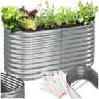 Tectake Raised Bed - For Gardens, 804 Litre Capacity, Galvanised, 200X100X60Cm
