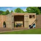 Empire 4000 Pent 12x8ft Wooden Garden Shed Double Door Le Windows