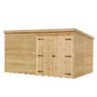 Empire 4500 Pent 12x8ft Wooden Garden Shed Double Door Right