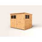 Empire Modular Pent 8x6ft Wooden Garden Shed Double Door Windows