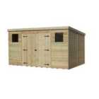 Empire 5000 Pent 12x8ft Wooden Garden Shed Double Door Centre Windows