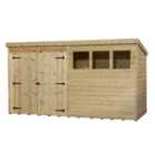Empire 4000 Pent 14x5ft Wooden Garden Shed Double Door Lewindows