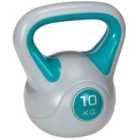 SPORTNOW 10kg Kettle Bell with Handle for Home Gym, Light Blue and Grey