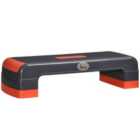 HOMCOM Aerobic Step Three-Level Adjustable Exercise Stepper, Grey and Red