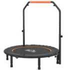 HOMCOM 45" Foldable Mini Fitness Trampoline w/ Foam Handle, Orange