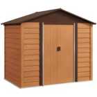 Outsunny 7.7x6.4ft Garden Shed, Tool Storage Sliding Door Wood Effect