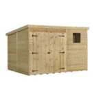 Empire 4000 Pent 10x8ft Wooden Garden Shed Double Door Le Windows