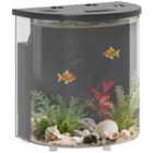 PawHut Fish Tank, 3L Nano Aquarium Starter Kit with Filter System, LED Light, Small Fish Tank for Betta, Goldfish, Shrimp, Black